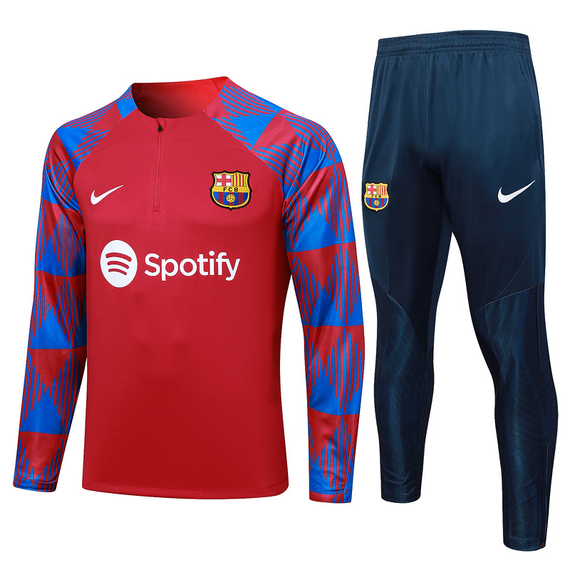 AAA Quality Barcelona 23/24 Tracksuit - Red/Blue